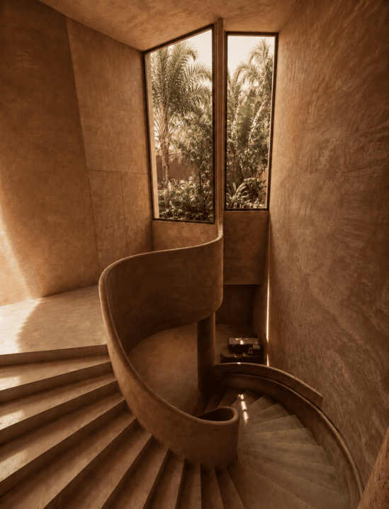 Mortero natural de cal aplicado en arquitectura interior