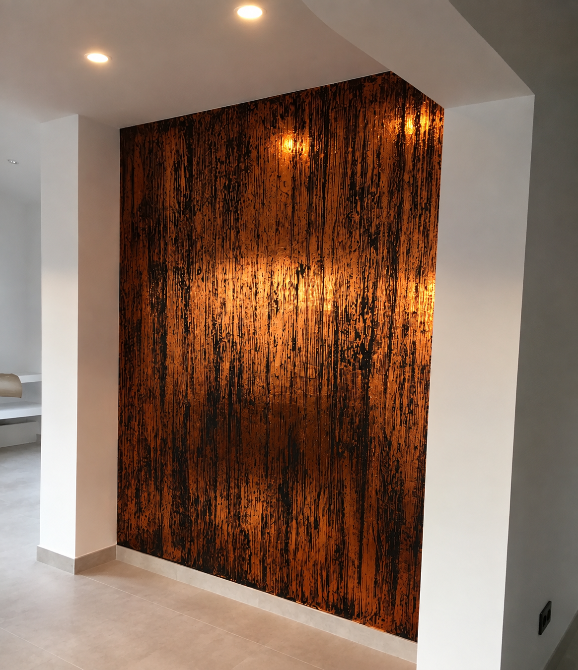 Acabado de pintura decorativa cobre y negro SDO Design